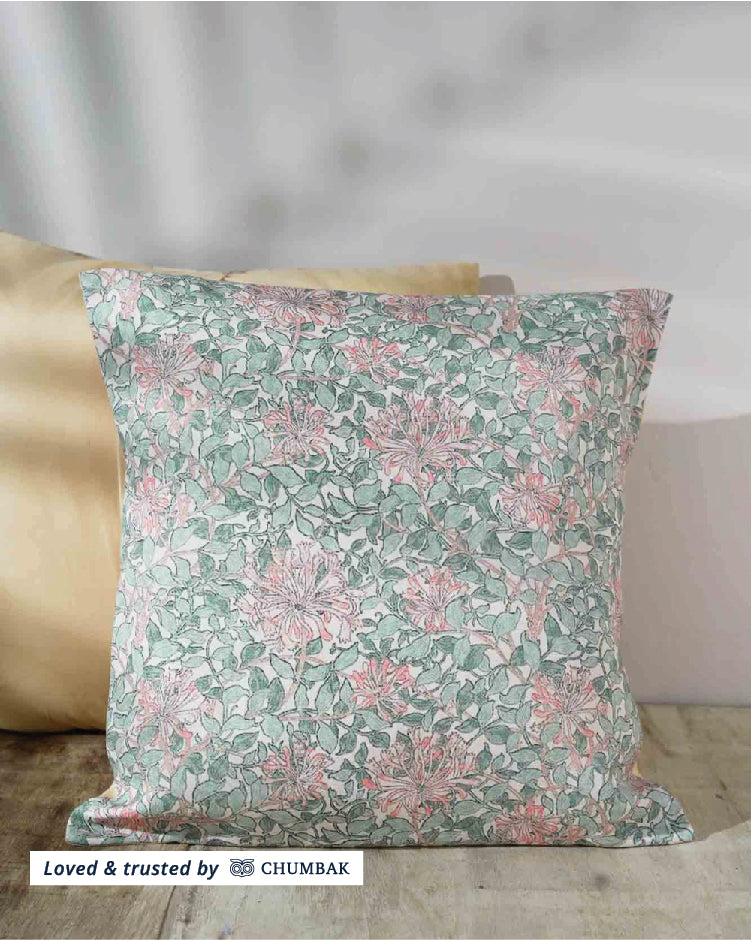 Floral Drama Cushion Cover, 16"