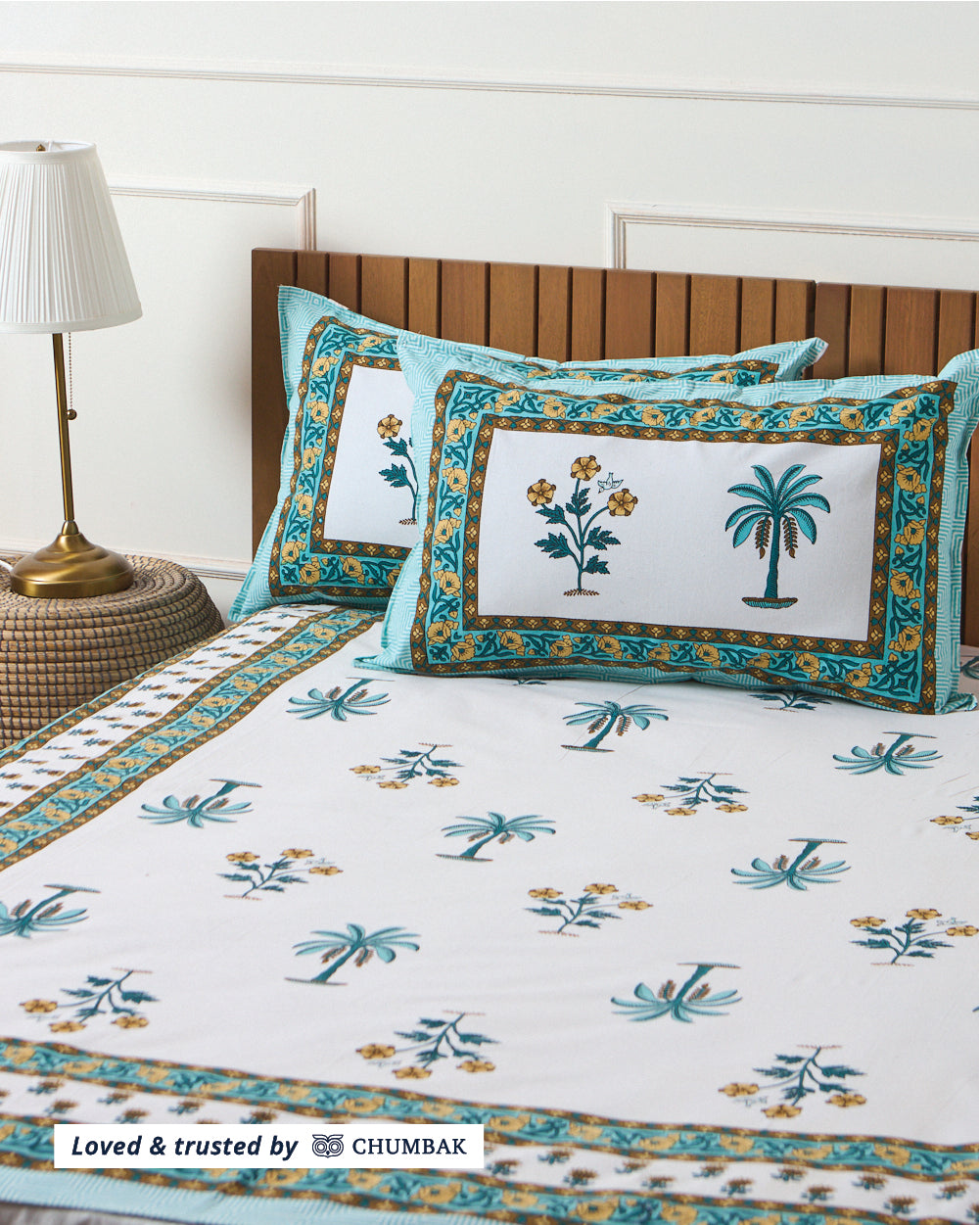 Paisley Max – Sea Green Cotton Bedsheet