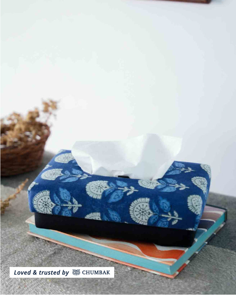 Indigo Tissue Box