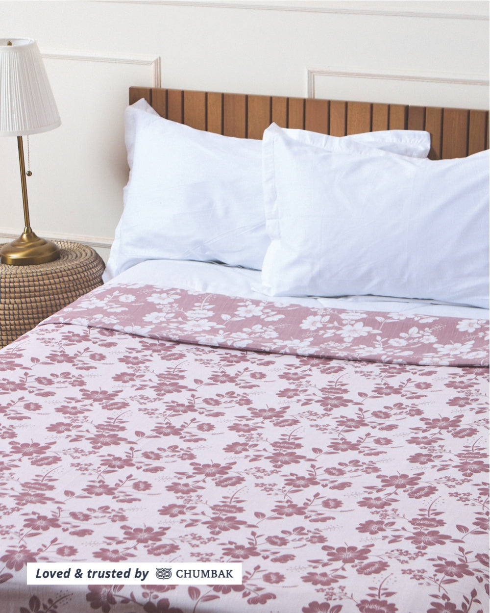 Floral Pink Reversible Dohar - Double Bed 280TC