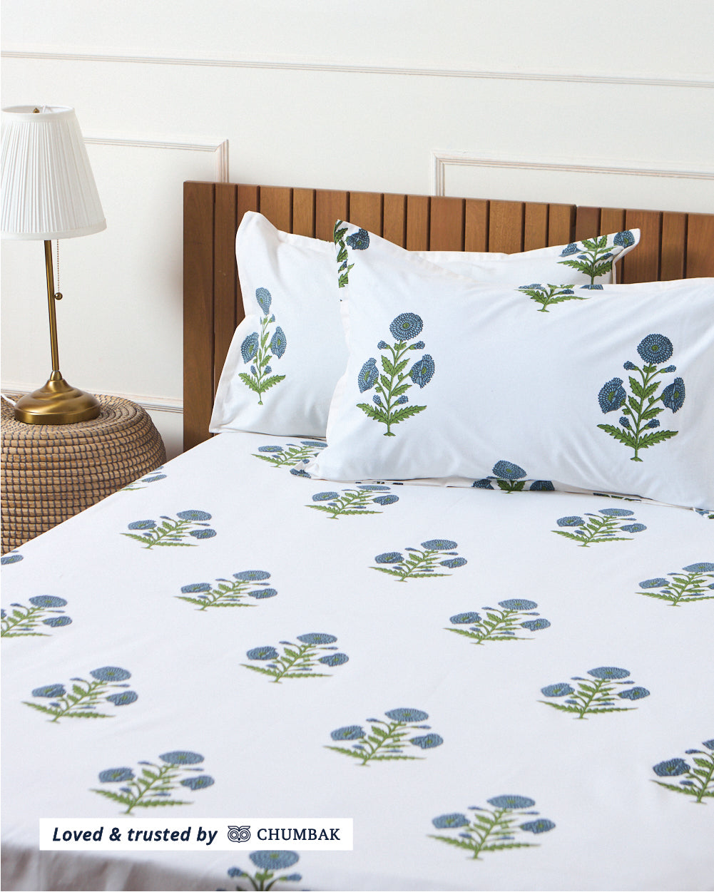 Bloomin’ Boota – Blue Floral Bedsheet Set 180TC