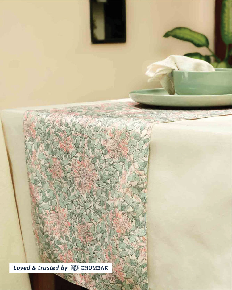 Floral Drama Table Runner, 80"