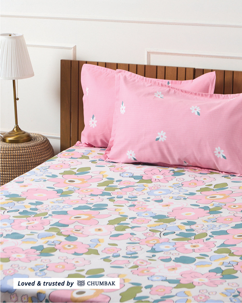 Pink Bloom - Queen Size Bedsheet