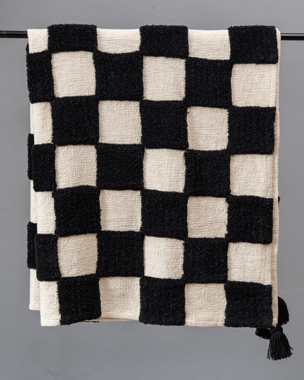 Black & White Checkered Throw Blanket