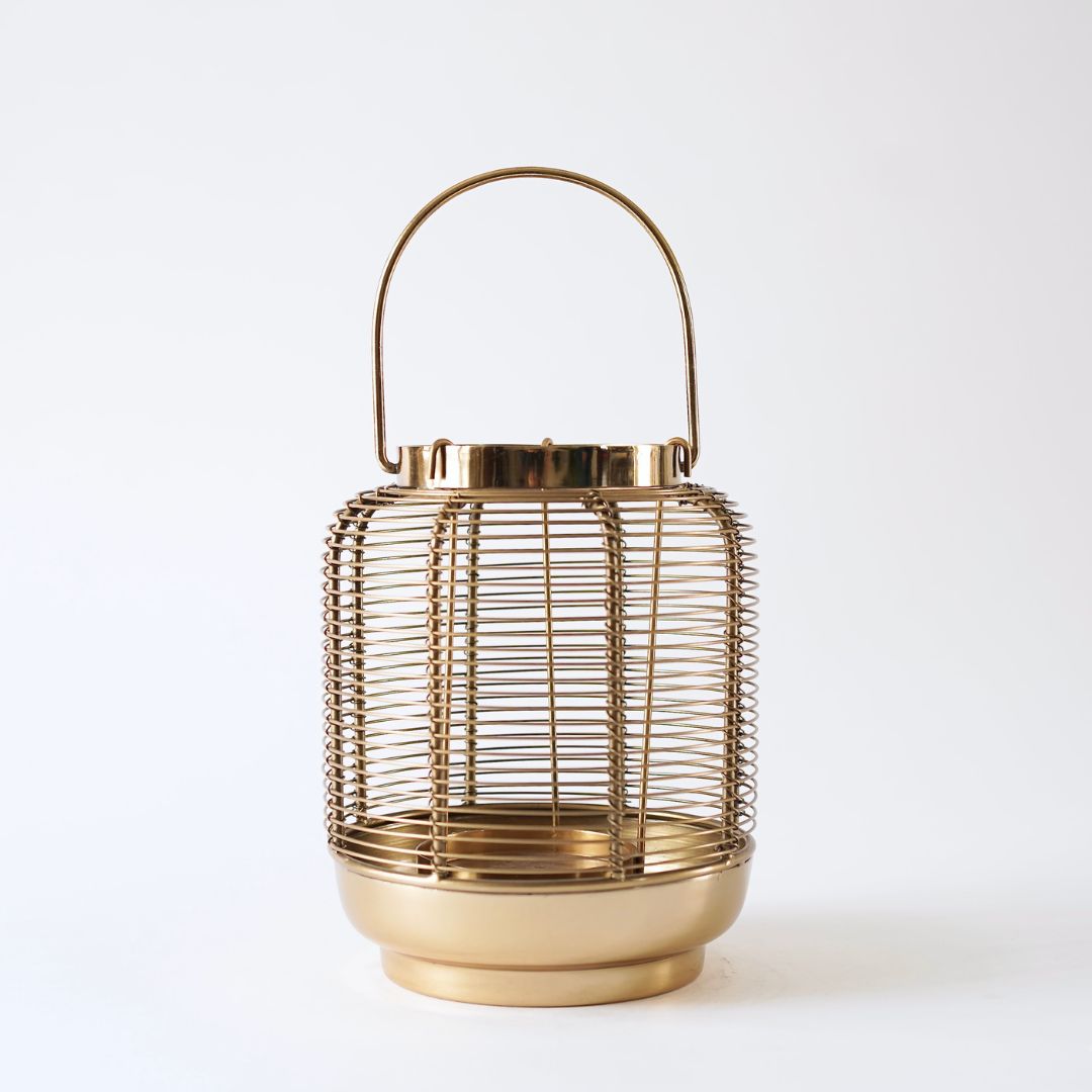 Classic Wire Metal Lantern Gold 7.6"*6.2"