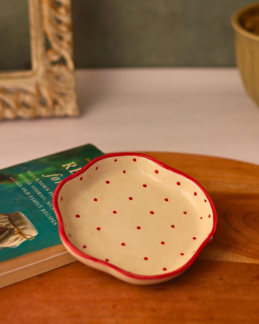 Red Polka Dessert Plate