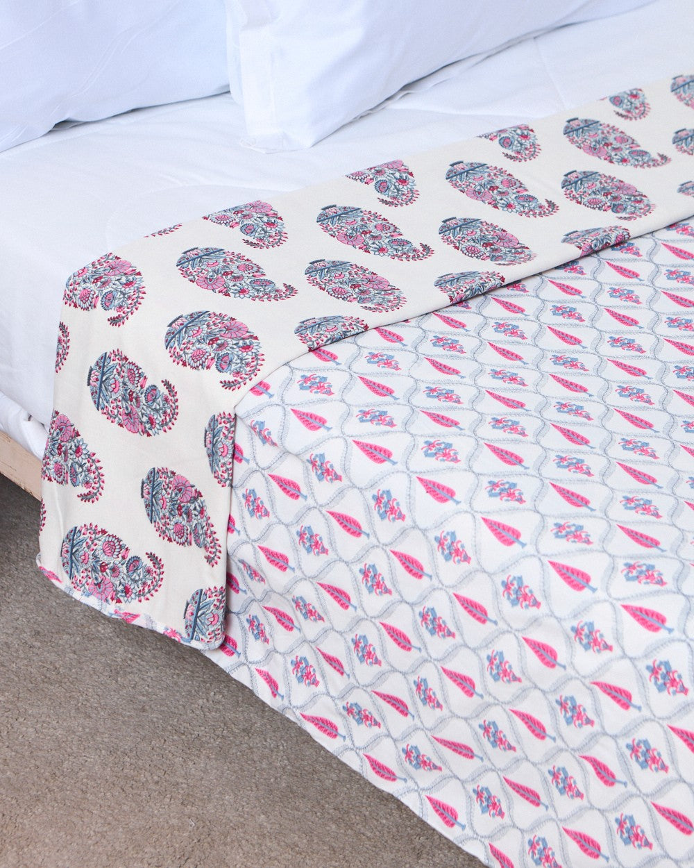 Pink Paisley Dohar - Double Bed 280TC