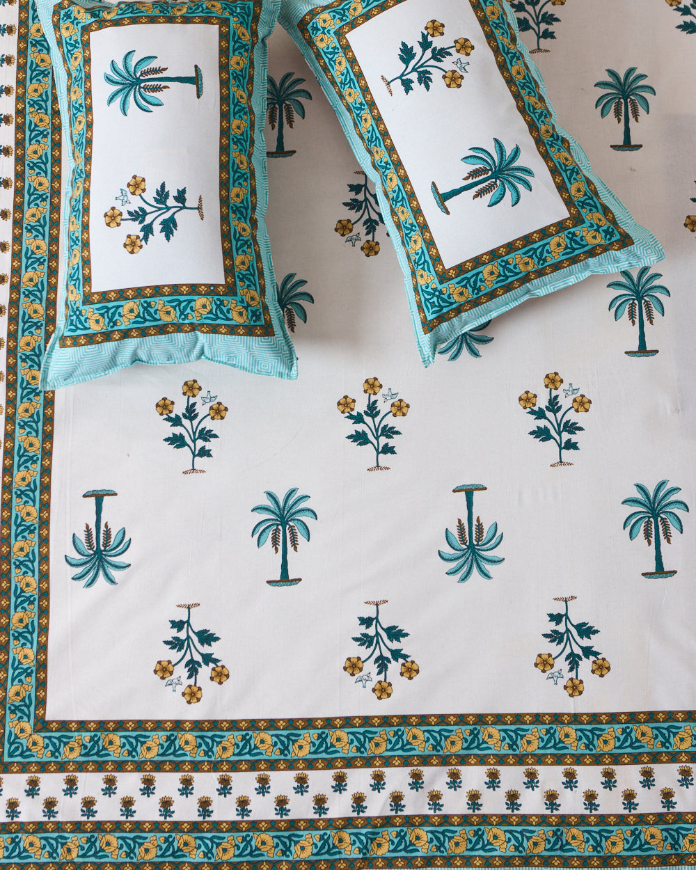 Paisley Max – Sea Green Cotton Bedsheet 144TC