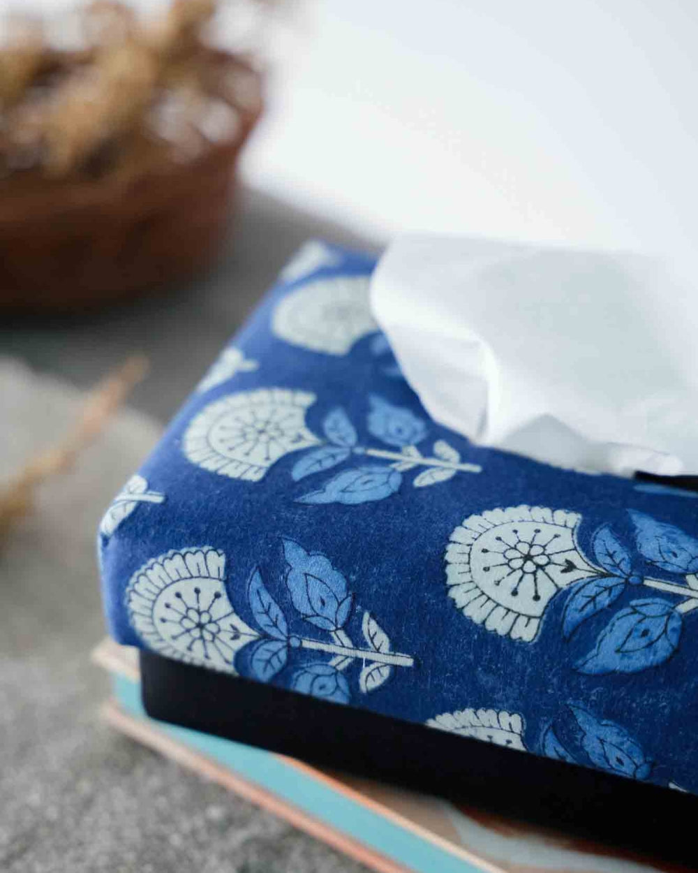 Indigo Tissue Box