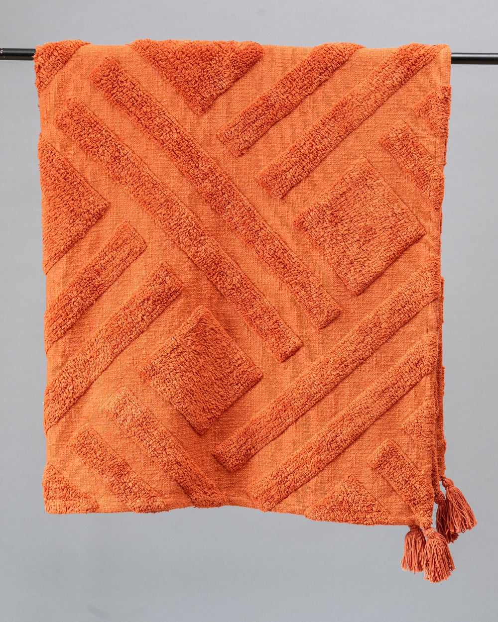 Terracotta Tufted Throw Blanket