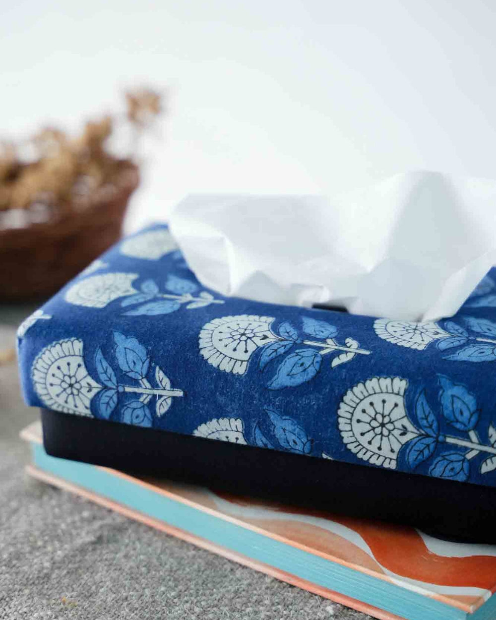 Indigo Tissue Box