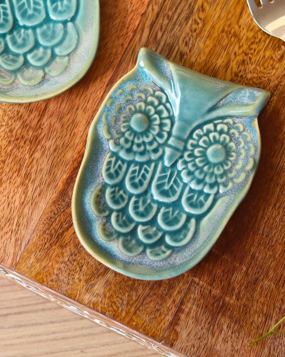 Owl Spoon Rest - Green