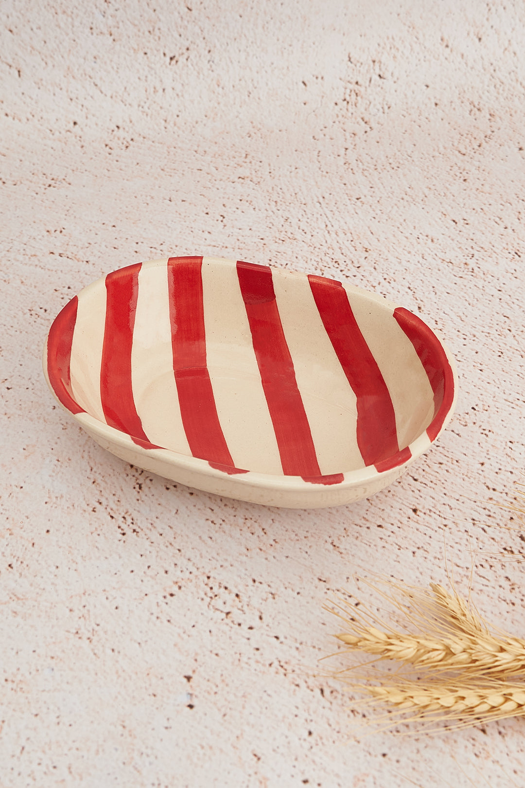 Retro Stripe Dish, Red