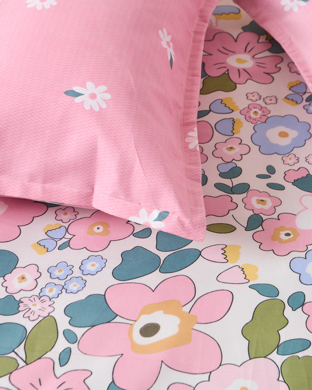 Pink Bloom - Queen Size Bedsheet