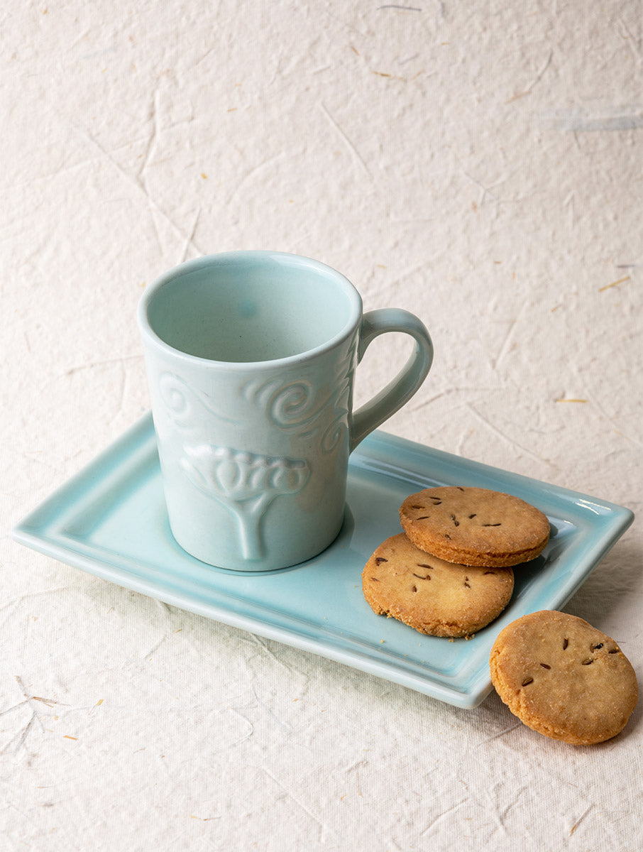 Breeze Tea-time, Mug & Platter Set of 2  - Blue