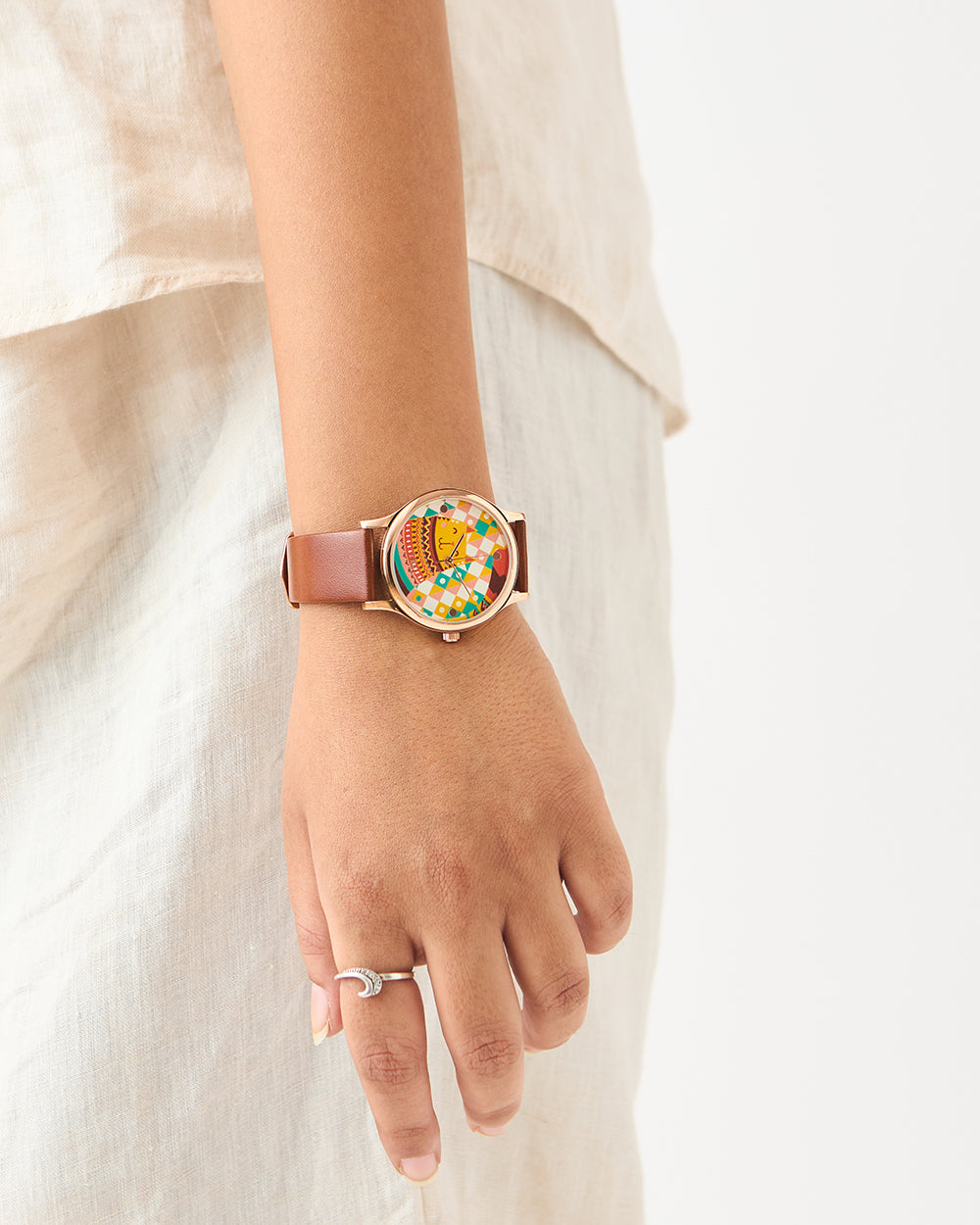 TEAL by Chumbak Aztec Cats Wrist Watch