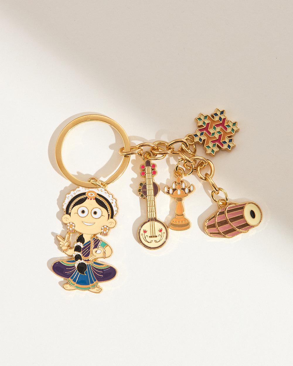 Bharatnatyam Metal Keychain