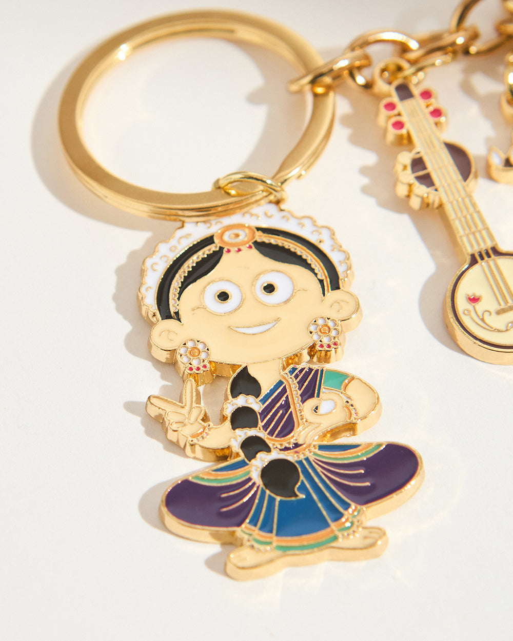 Bharatnatyam Metal Keychain