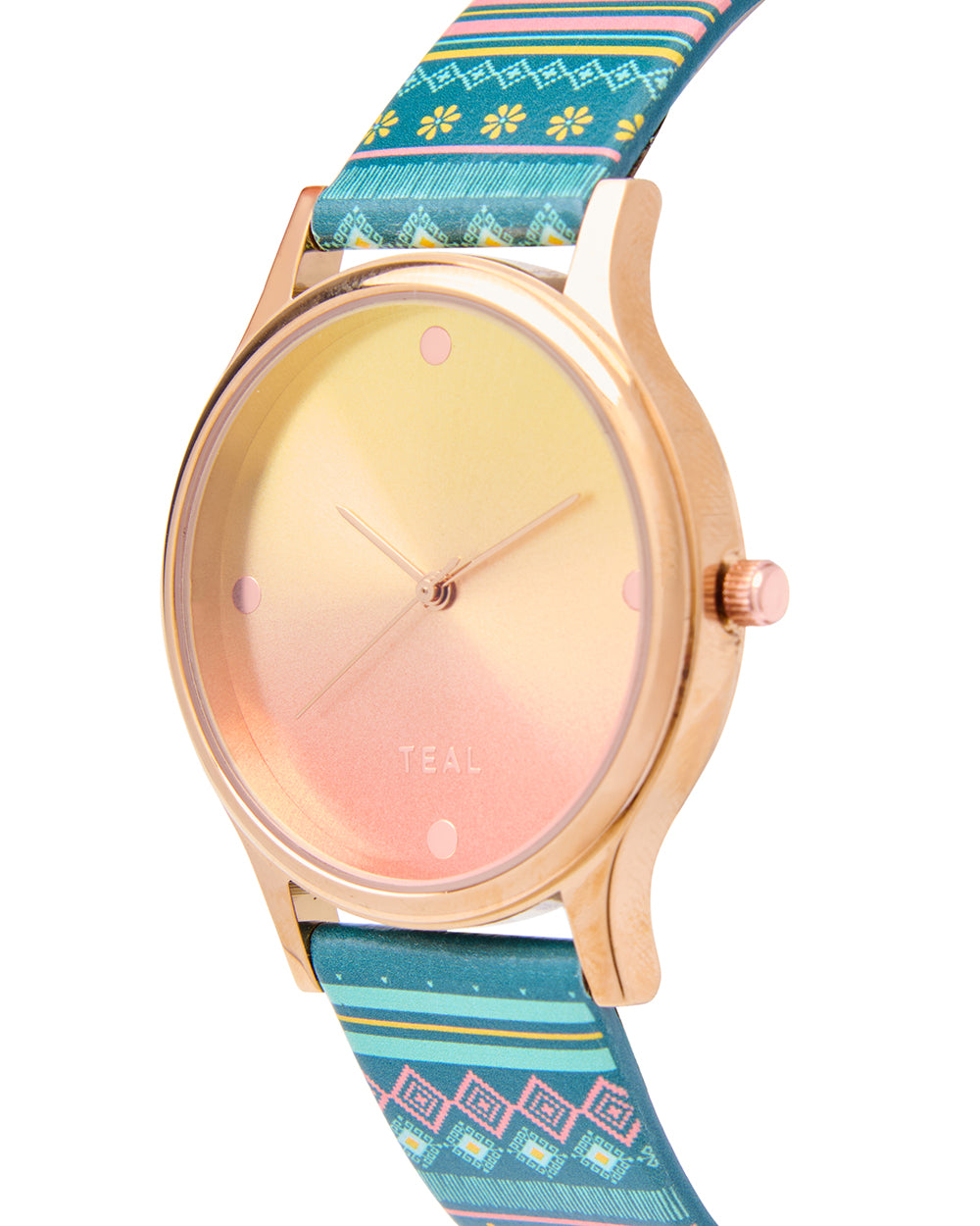 TEAL by Chumbak Ombre Aztec Watch Teal