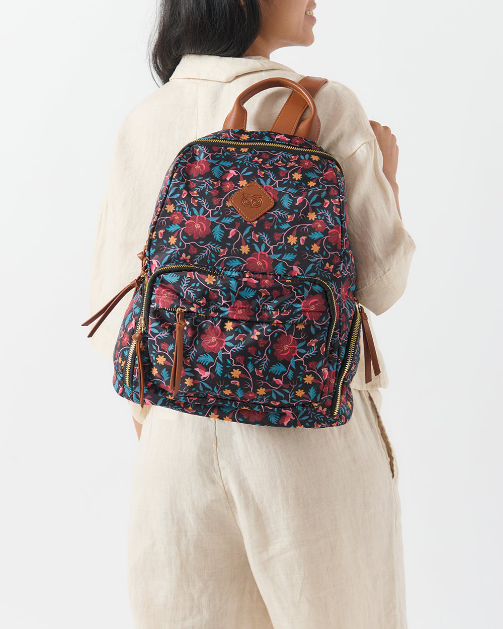 Floral Vines Printed Backpack