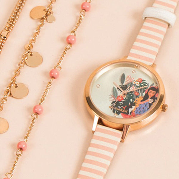 BUY ONE GET TWO FREE Stylish fashion Pink color simple and sober watch for  women watch