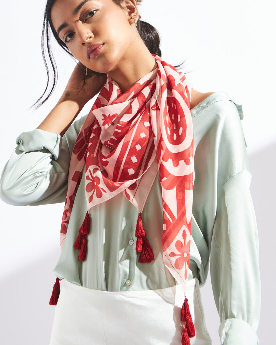 S-Sheer Scarf with Pearl Details – Two B's Accessories