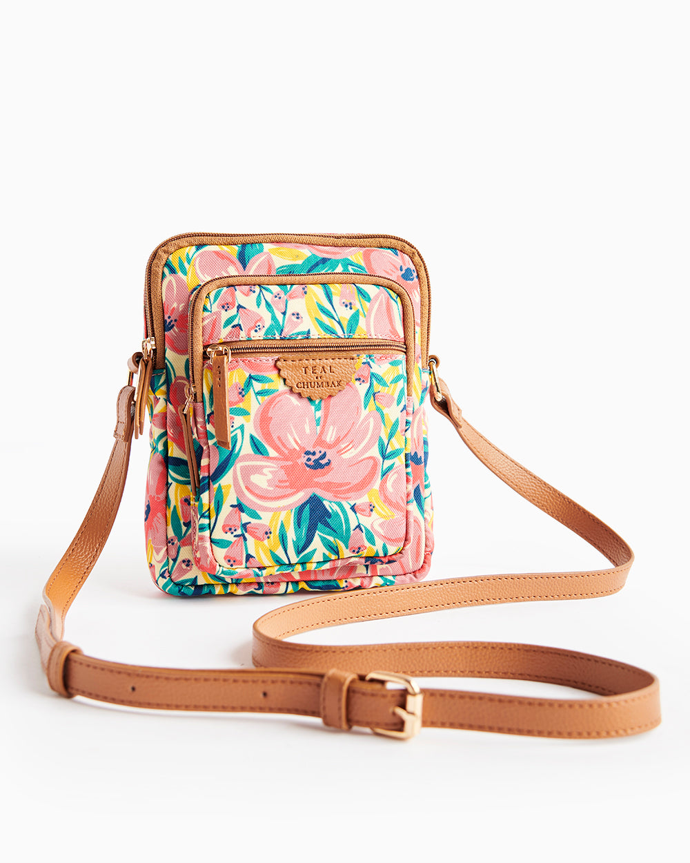 TEAL BY CHUMBAK Floral Structured Sling Bag