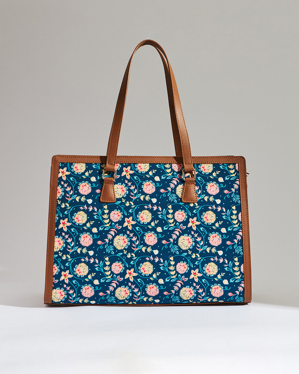 Teal by Chumbak Blue Bloom Office Tote