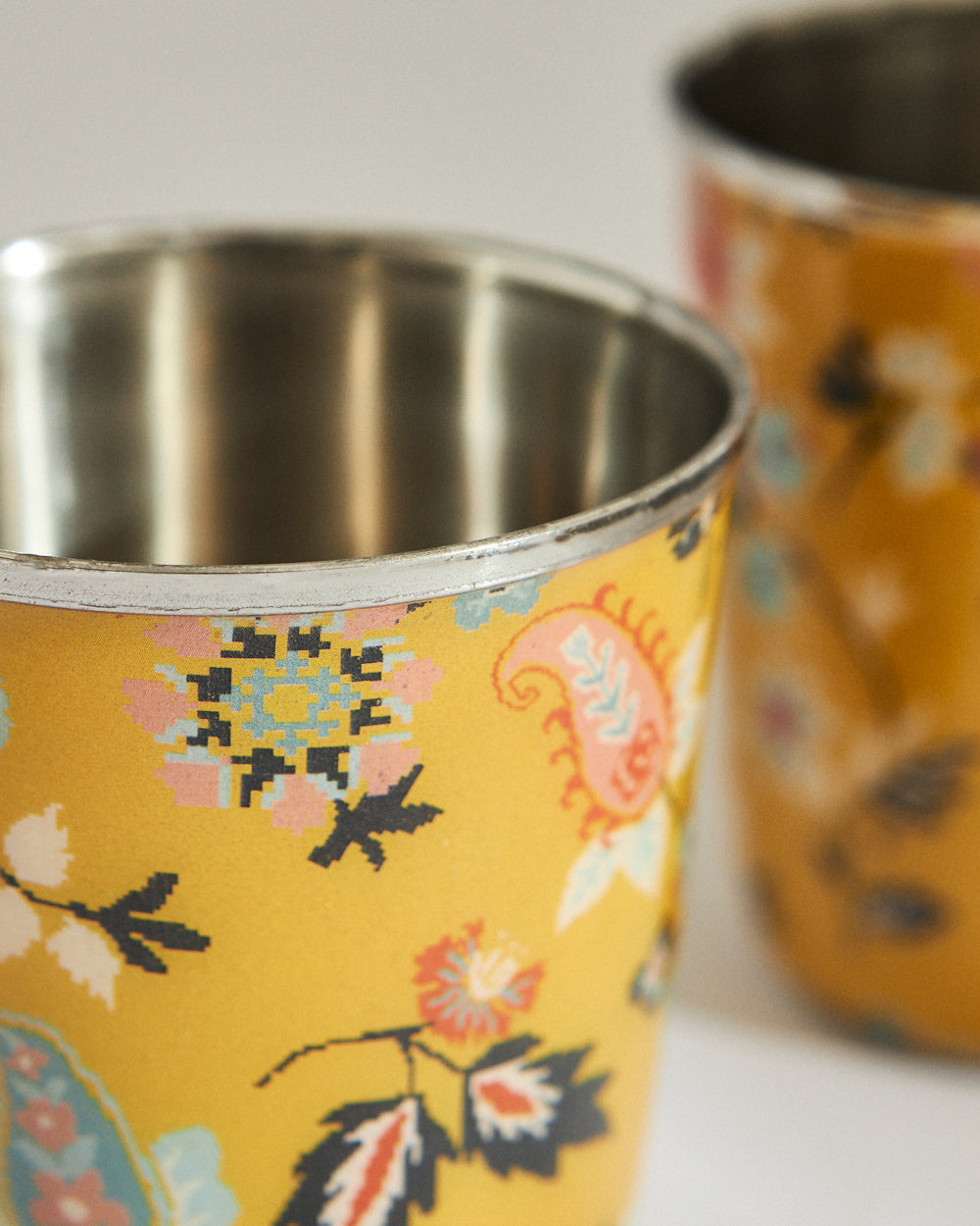 Pixel Paisley Tumbler Set Small- Yellow