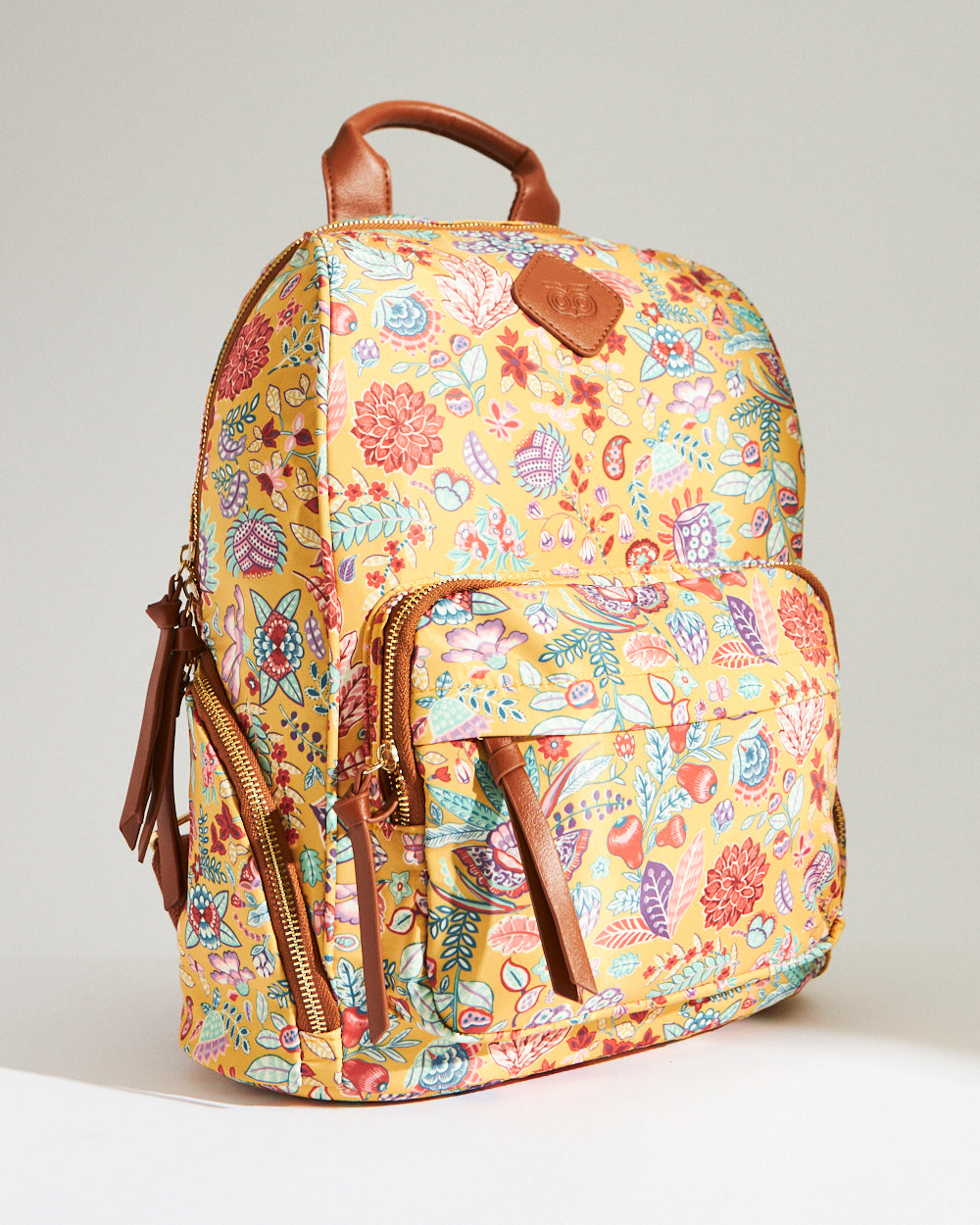 Batik Bloom Backpack, Mustard