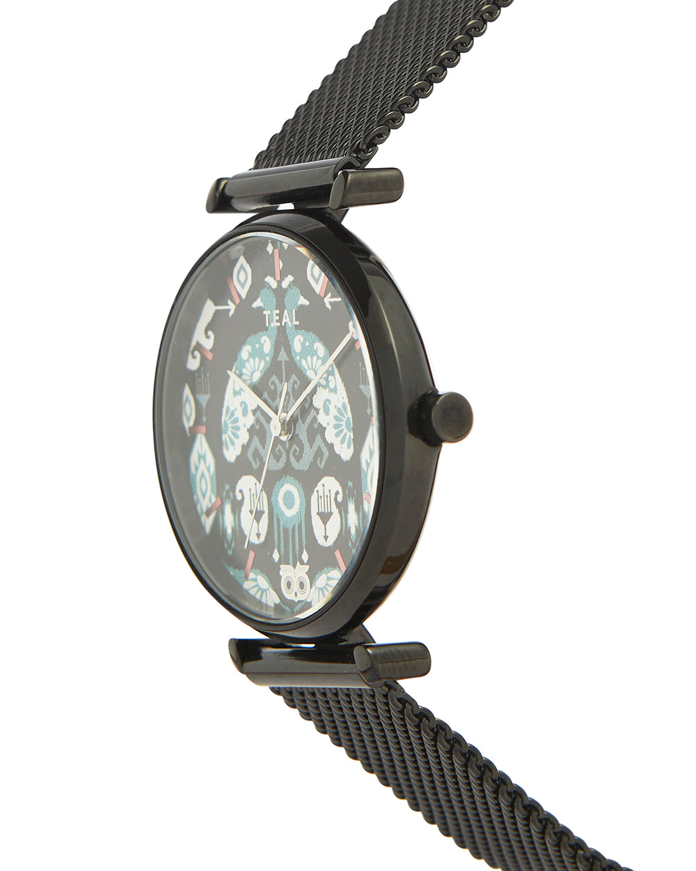 Teal by Chumbak Peacock Peeper Watch | Metal Mesh Strap - Blue