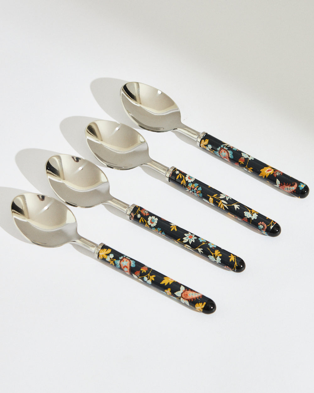 Pixel Paisley Meal Spoons Black ( Set of 4)