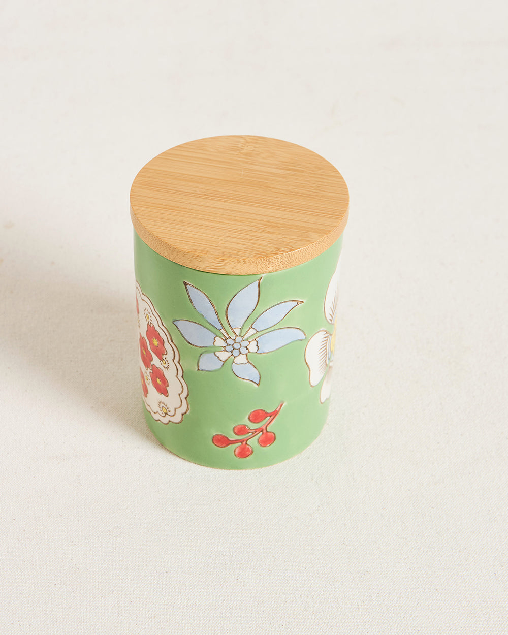 Hibiscus Bloom Storage Jar | Green