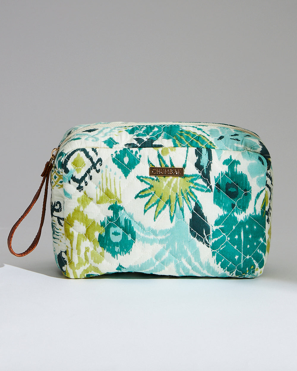 Tropical Ikat Quilted Pouch