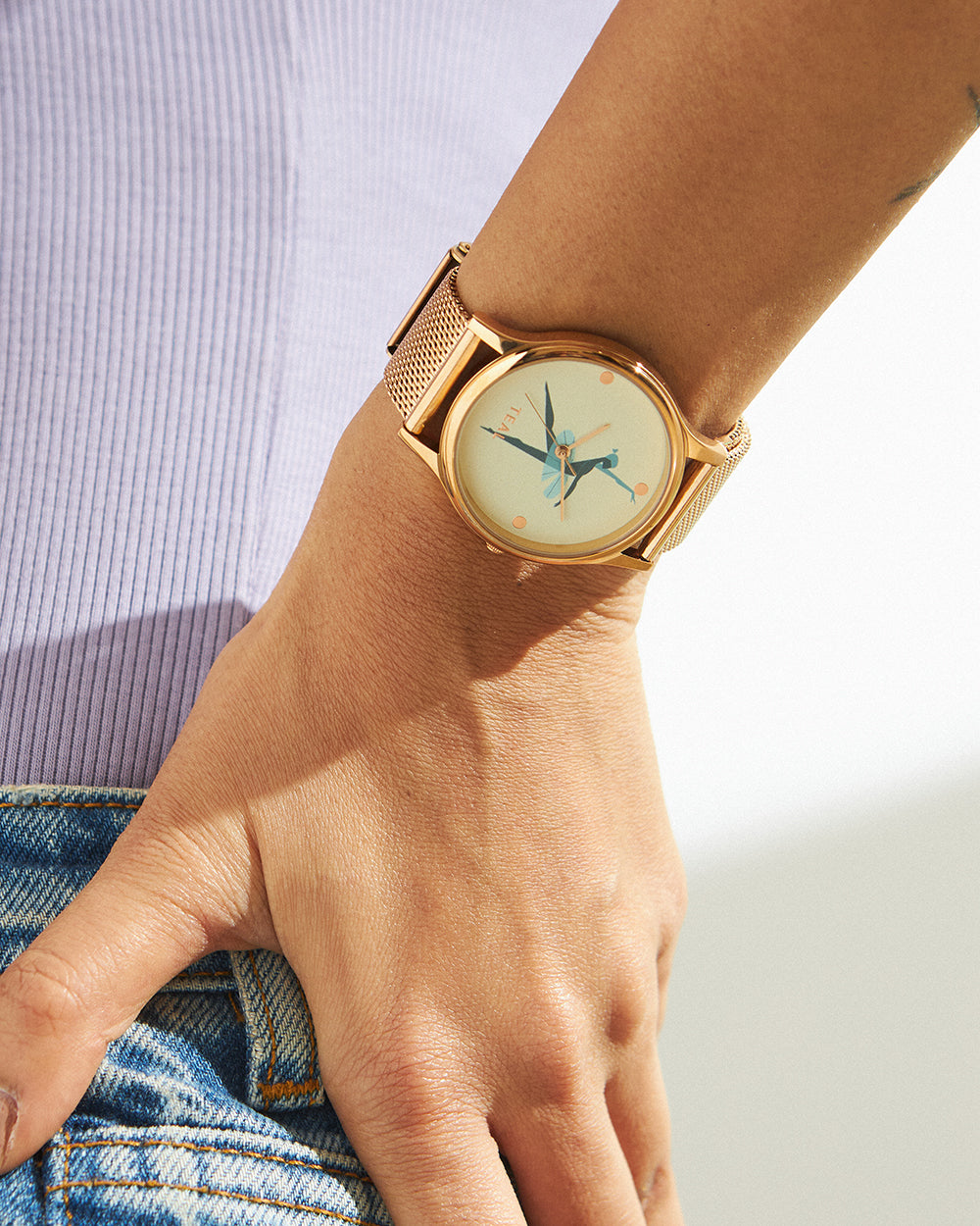 Teal By Chumbak | Ballerina Watch -Metal Mesh Strap