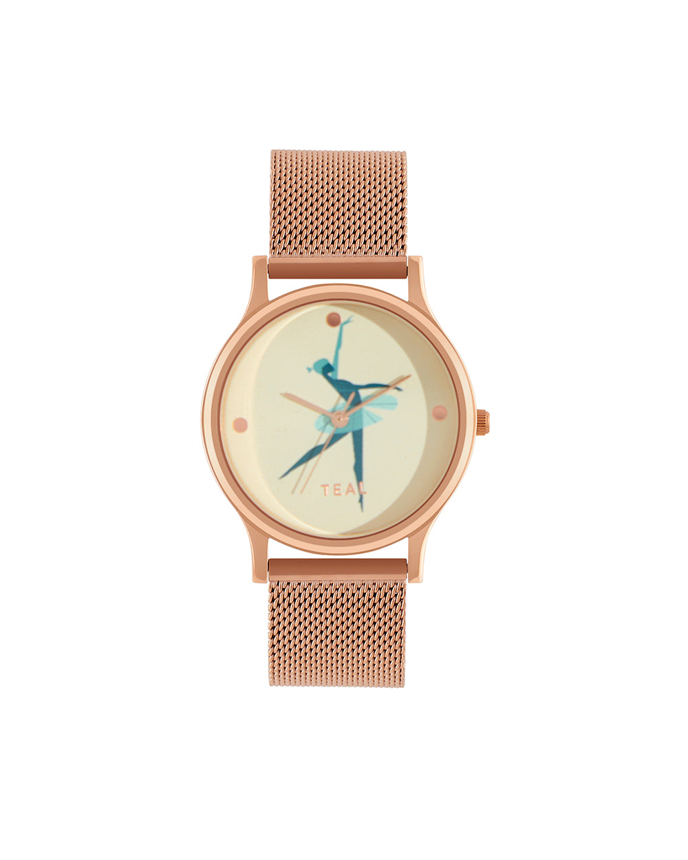 Teal By Chumbak | Ballerina Watch -Metal Mesh Strap