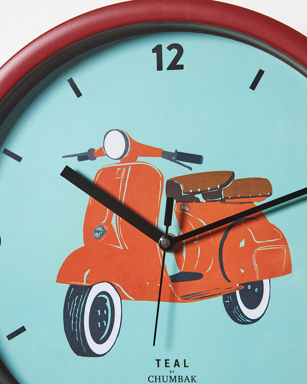 Teal by Chumbak |Scooting Around Wall Clock | 11 inch