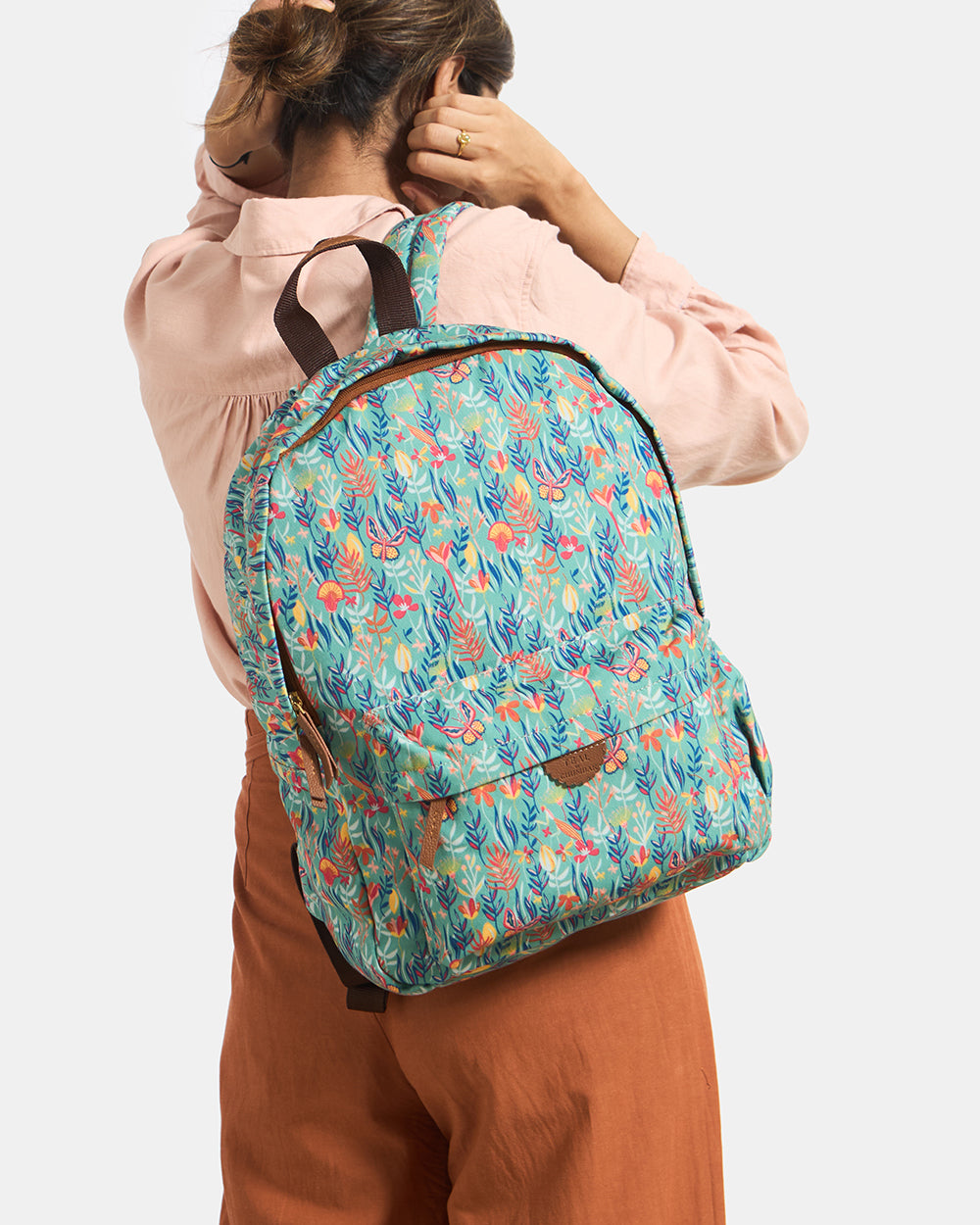 Teal by Chumbak |Tokyo Blooms Backpack