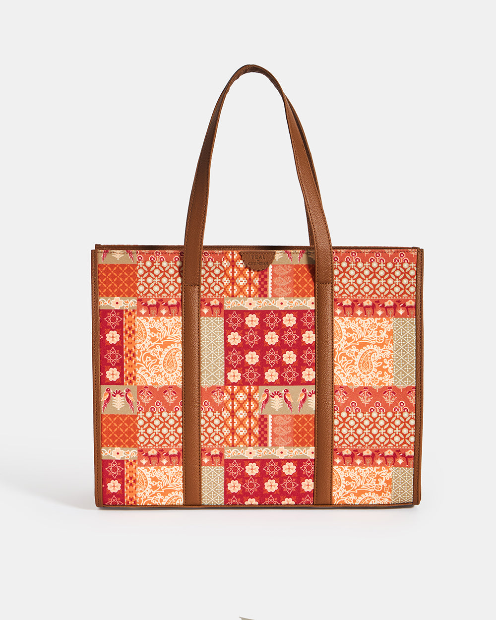 Teal by Chumbak |Terracota Patches & Prints Canvas Tote