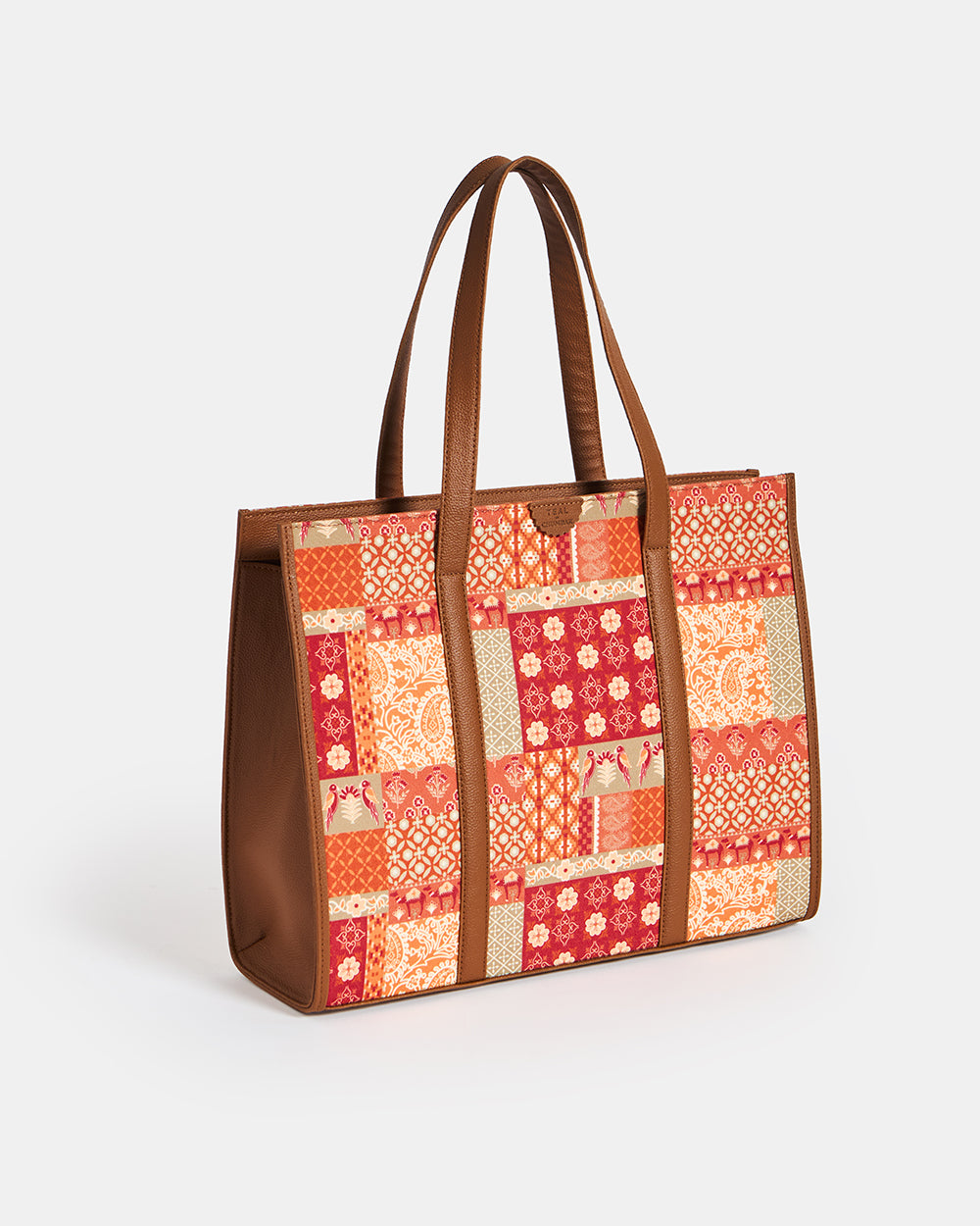 Teal by Chumbak |Terracota Patches & Prints Canvas Tote