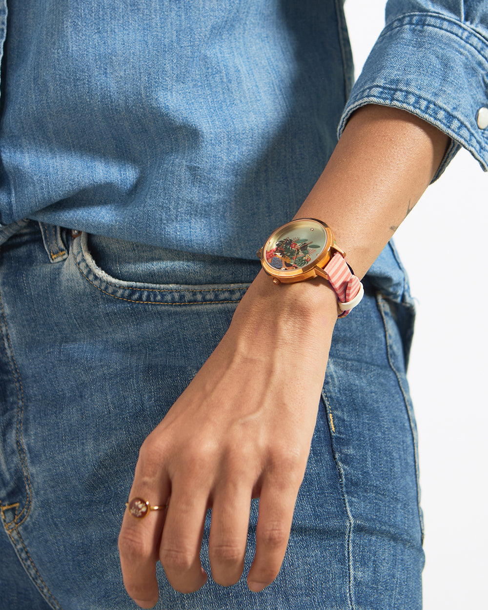 Teal by Chumbak | Relaxed Afternoon Printed Strap Wristwatch Mint