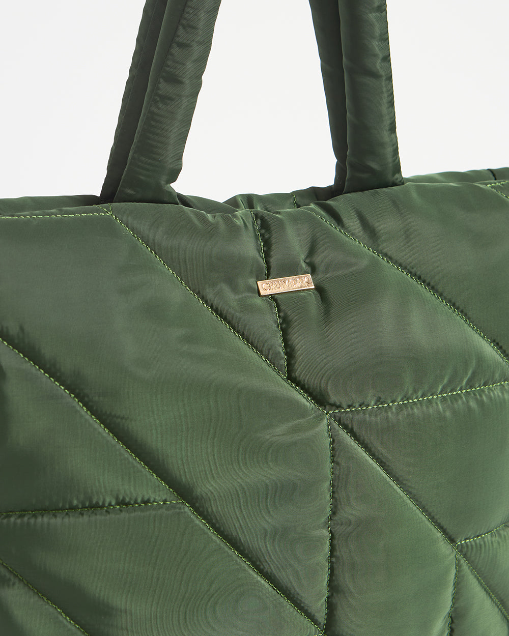 Quilted Puffer Tote - Olive