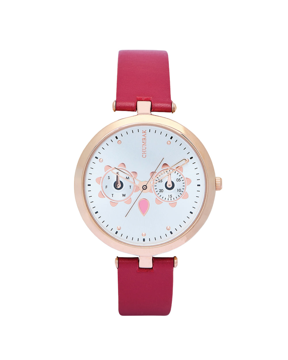 Hoot Leather Strap Watch | Maroon Strap