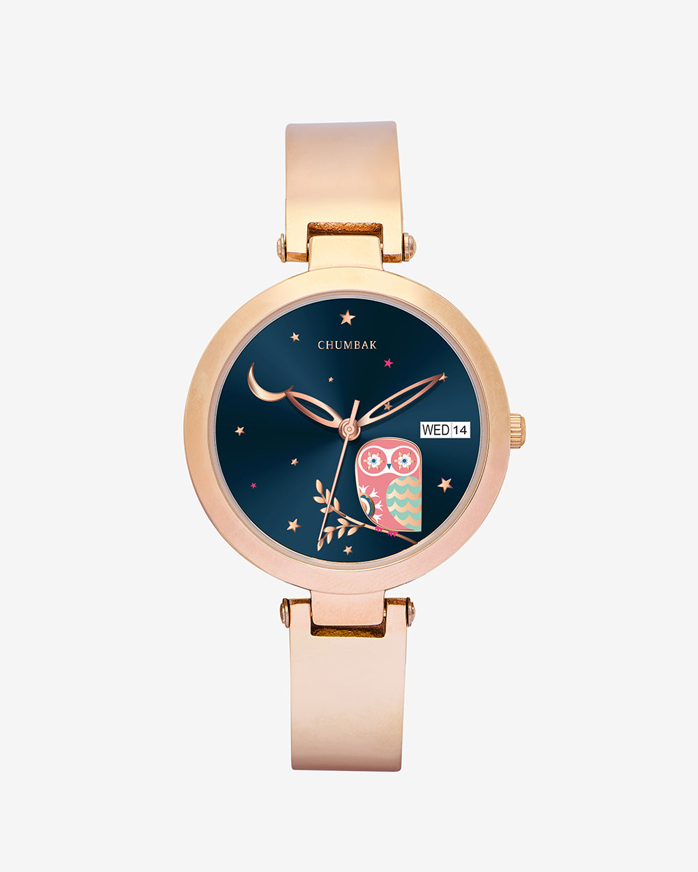 Nocturnal Metal Watch | Rosegold with Navy Dial