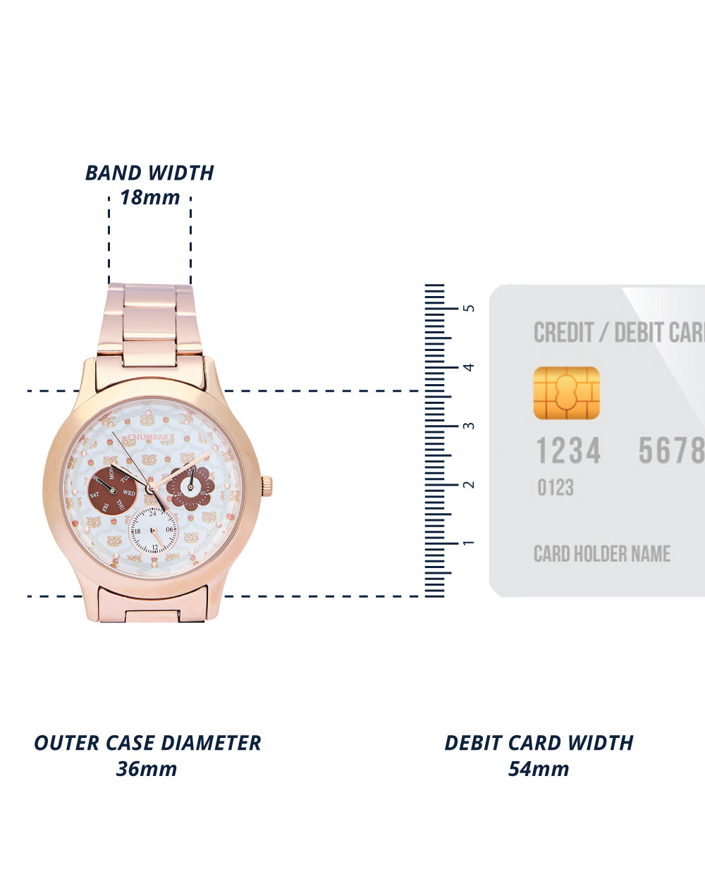 Ivory Owl Monogram Metal Watch | Rosegold with Offwhite Dial