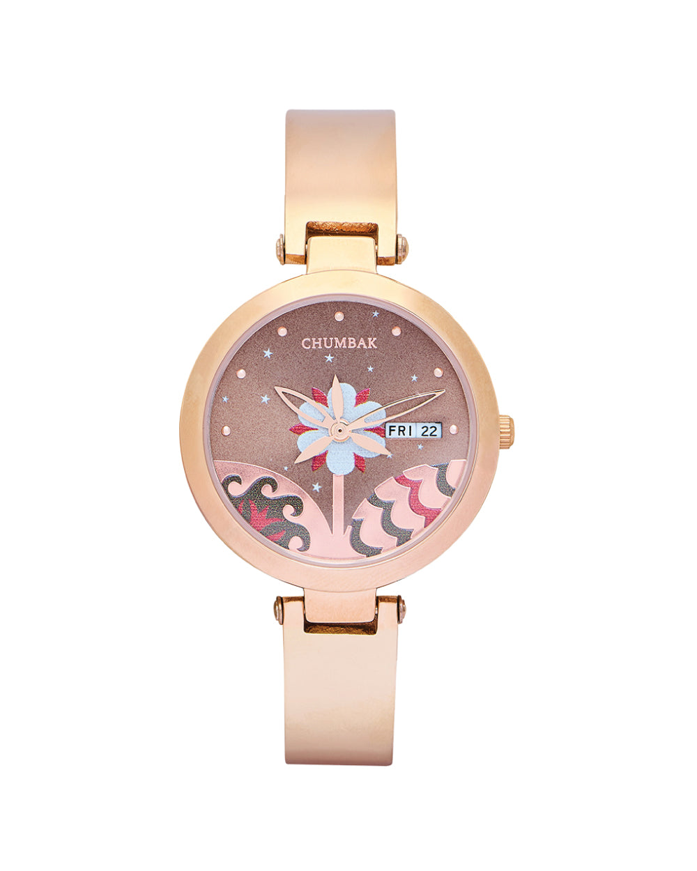 Bloom Metal Watch | Rosegold with Brown Dial