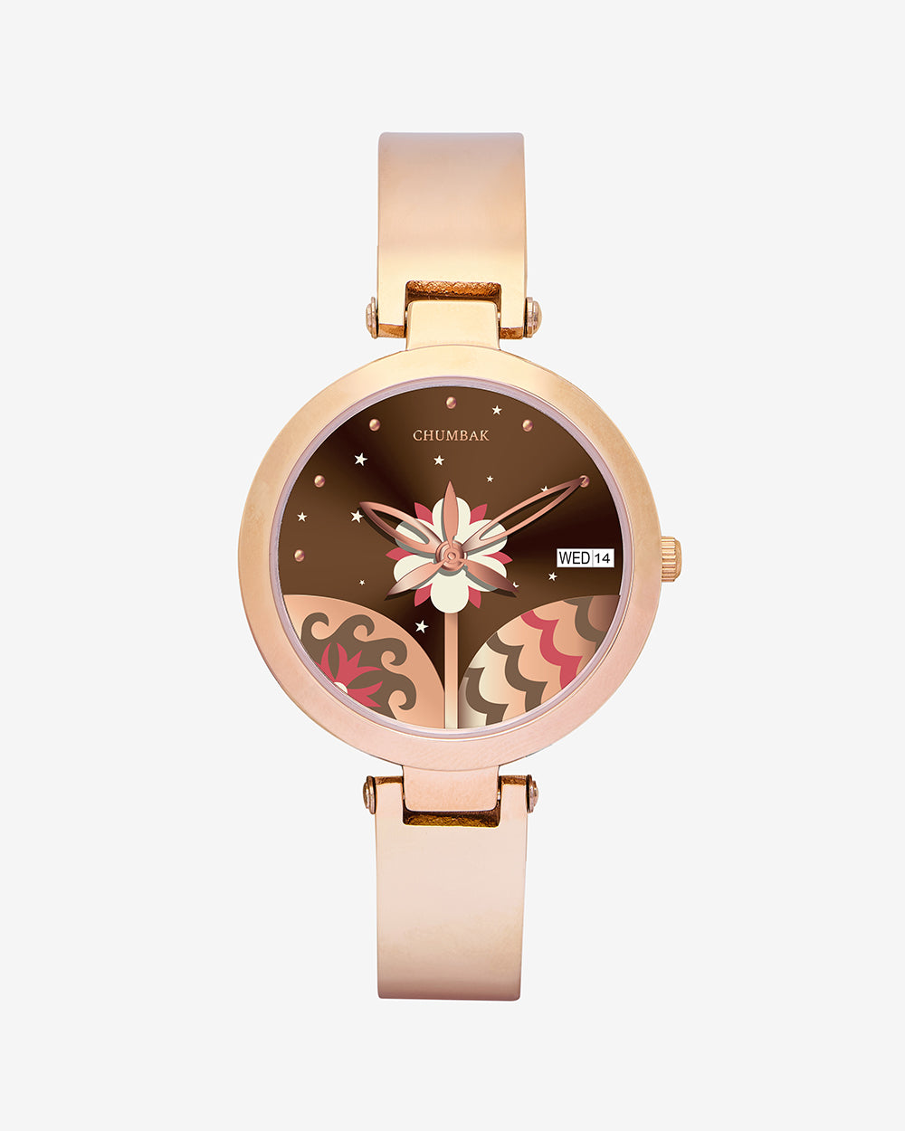 Bloom Metal Watch | Rosegold with Brown Dial