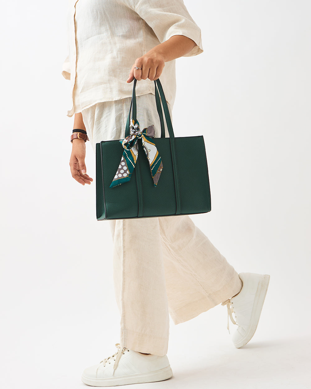 Maldives Mini Tote with Scarf | Green