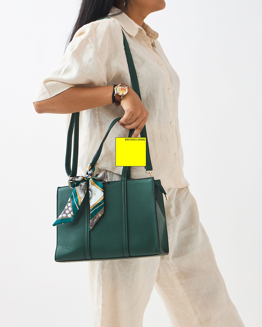 Maldives Mini Tote with Scarf | Green