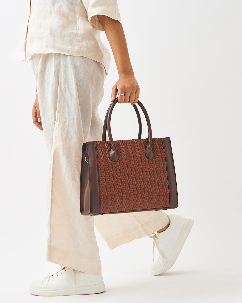 Mocha Weave Handbag